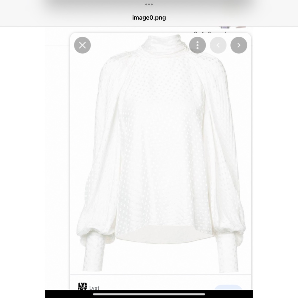 Silk polka dot white blouse